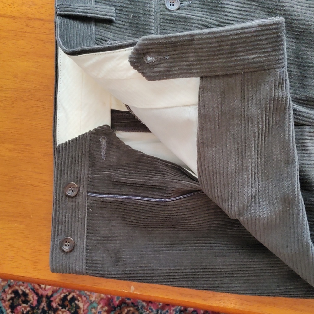Turnbull & Asser Dark Green Corduroy Men's Pants - Picture 4 of 8